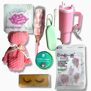 Curated 9 Piece Preppy Spa Self-Care Gift Set Stanley Masks Straw Travel Size